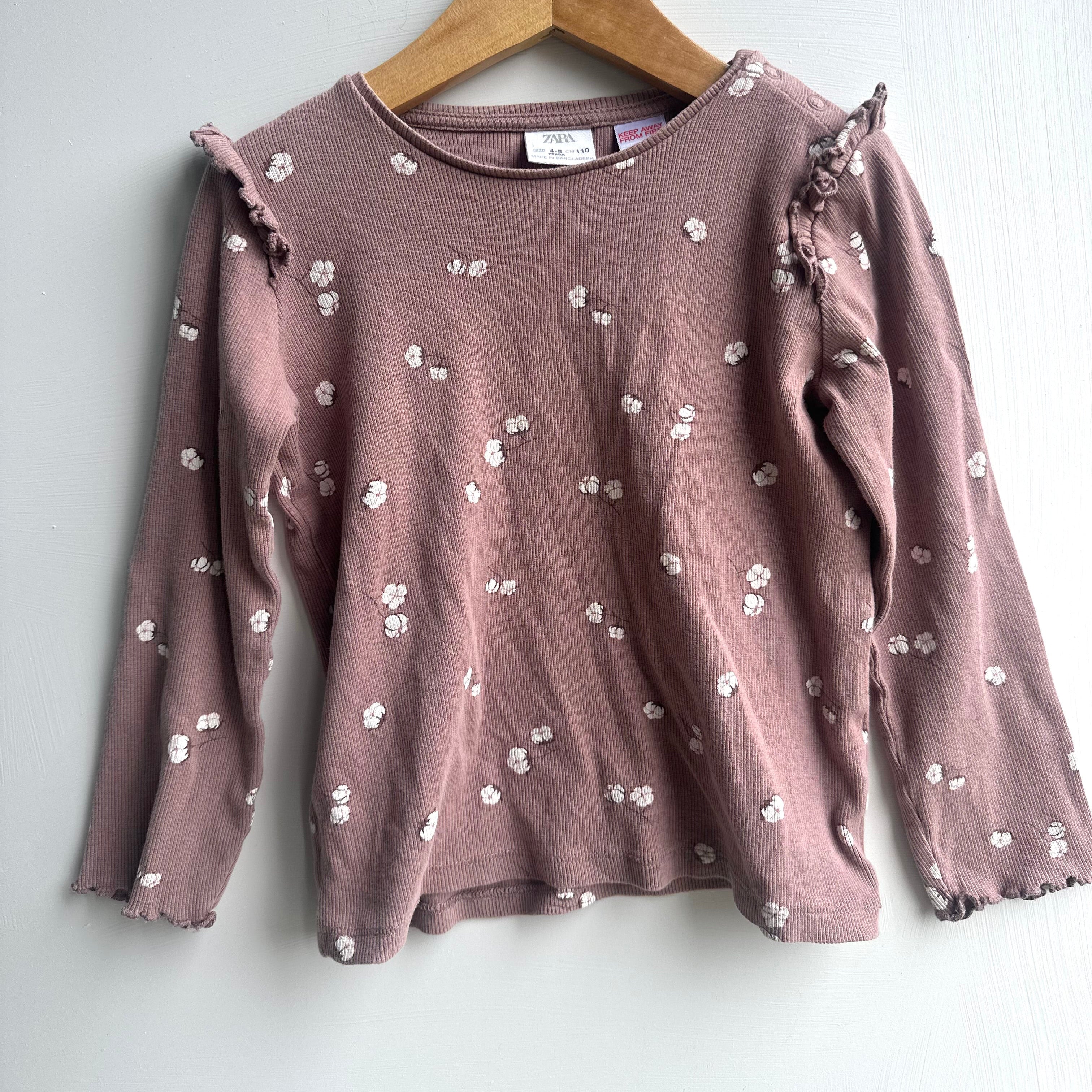 Chandail fleurs de coton Zara 4-5 ans | Seconde main